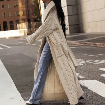 Külkereskedelem, határokon átnyúló Európa és az Egyesült Államok Amazon forrásból származó gyártók durva csavart nagy hajtókás hosszú kardigán pulóver kabát tavasz ősz tél