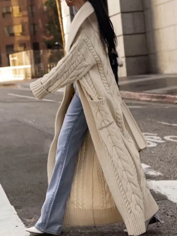 Külkereskedelem, határokon átnyúló Európa és az Egyesült Államok Amazon forrásból származó gyártók durva csavart nagy hajtókás hosszú kardigán pulóver kabát tavasz ősz tél