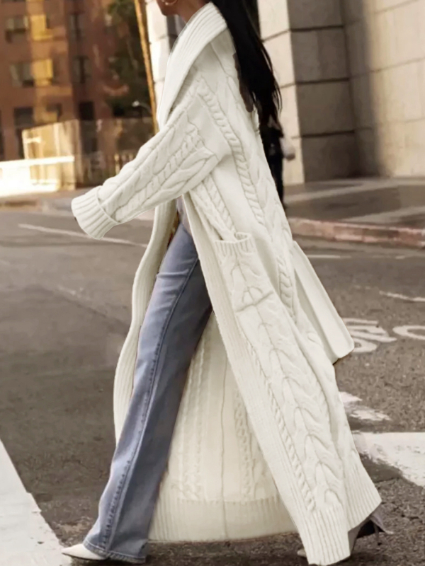 Külkereskedelem, határokon átnyúló Európa és az Egyesült Államok Amazon forrásból származó gyártók durva csavart nagy hajtókás hosszú kardigán pulóver kabát tavasz ősz tél