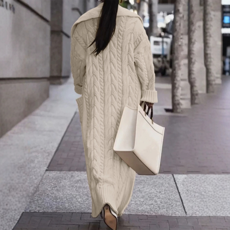 Külkereskedelem, határokon átnyúló Európa és az Egyesült Államok Amazon forrásból származó gyártók durva csavart nagy hajtókás hosszú kardigán pulóver kabát tavasz ősz tél