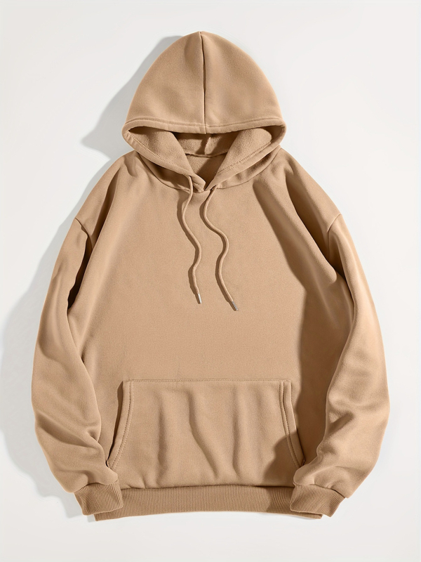 Egyszínű tunika kapucnis pulóverrel, lezser hosszú ujjú kenguruzsebbel