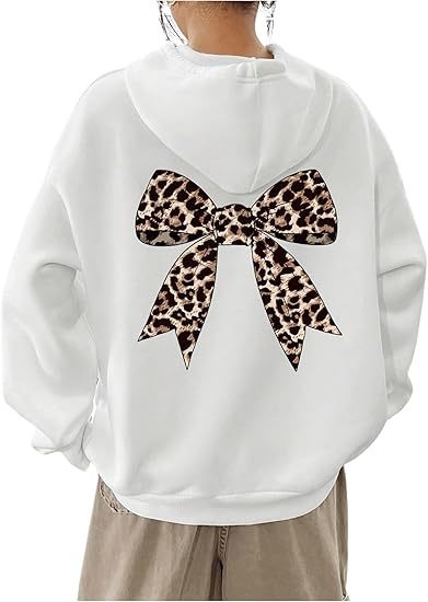 Női leopárdmintás kapucnis pulóver, lezser, hosszú ujjú, pulóver felső