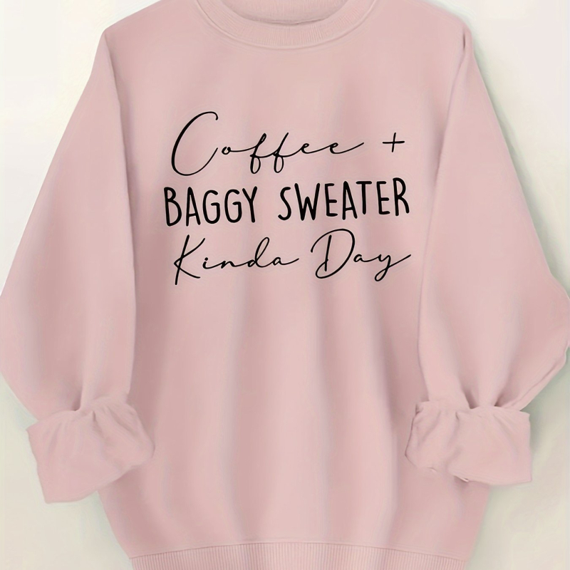 Angol betűk - Nyomott, kerek nyakú kapucnis pulóver - Laza vidámság - E