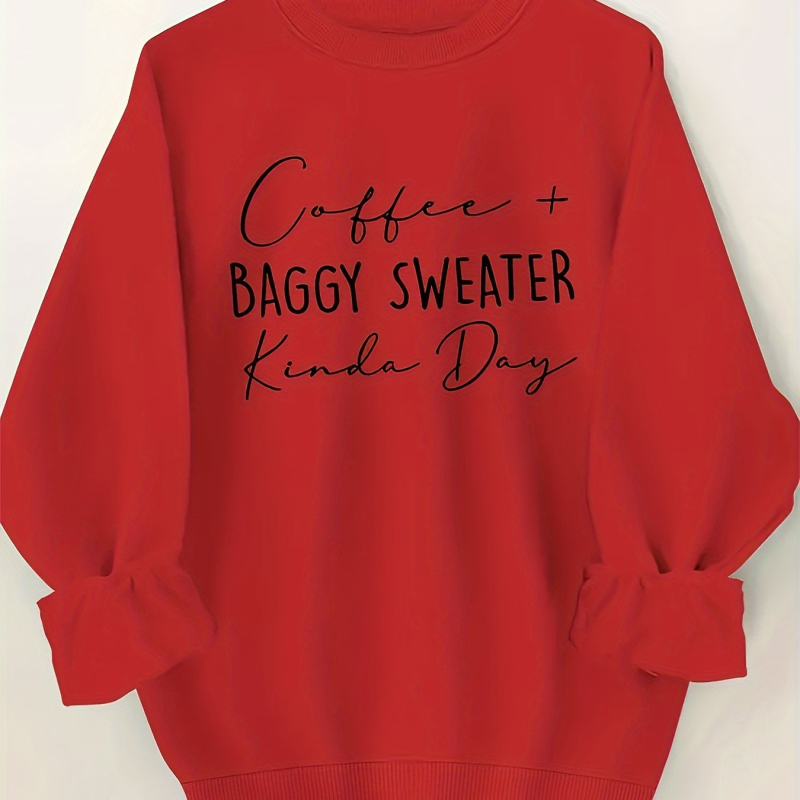 Angol betűk - Nyomott, kerek nyakú kapucnis pulóver - Laza vidámság - E