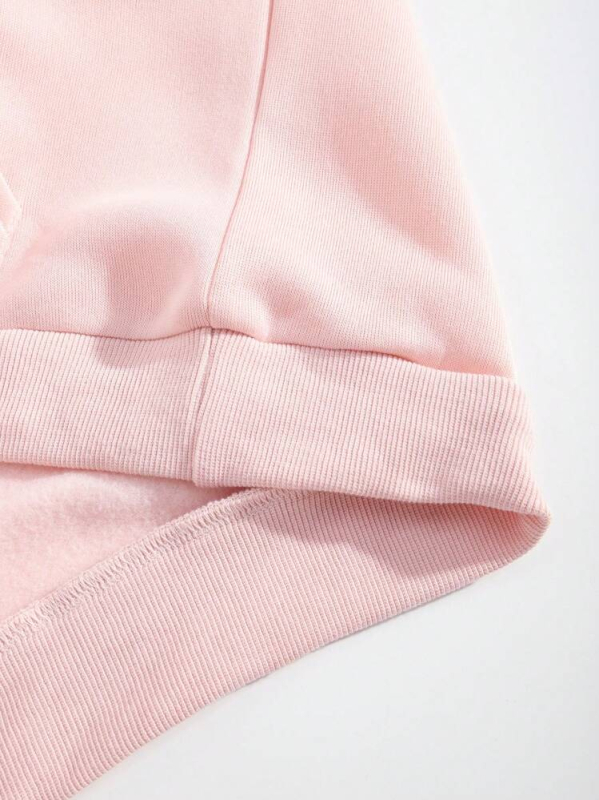 Pillangós és Szlogenes Grafikus Húzózsinóros Bélelt Termo Kapucnis Pulóver