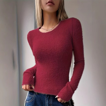 2024 új, határokon átnyúló őszi és téli robbanásszerű, egyszínű, hosszú ujjú, gyapjúból készült, kerek nyakú otthoni kabát, női