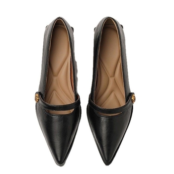 Γυναικεία ψηλοτάκουνα παπούτσια Mary Jane με αγκράφα One Word Camellia και μυτερό τακούνι, σε απόθεμα από το εργοστάσιο, μεγάλα μεγέθη