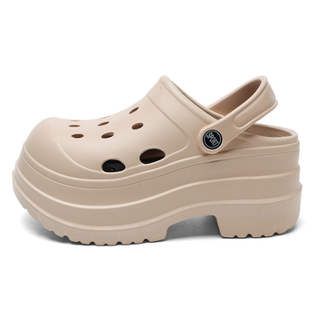 Női vastag talpú, lyukas cipők, nyári divatos kültéri strandcipők, kis sarkú szandálok