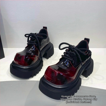 Sokoldalú, új Fortune cipő, vastag talpú, nagy orrú, 2025-ös új tavaszi cipő, bőrcipők, retró, lakkbőr, polírozott, kis bőrcipők