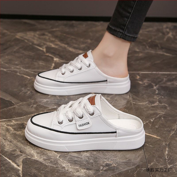 Παντόφλες Baotou μισές για μεγάλα μεγέθη, μέγεθος 41 έως 43, φοιτήτριες, αθλητικές, αθλητικές, με μισά τακούνια, σλιπ-ον, lazy παπούτσια, Mira Chengsheng