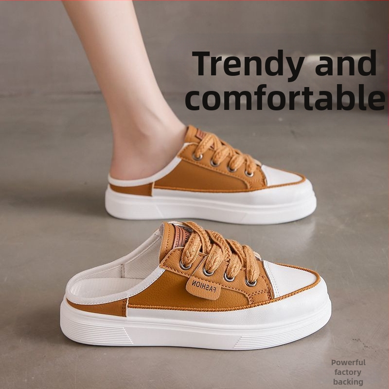 Baotou félpapucsok plus size 41-43-as méret diáklányoknak, minden mérkőzésre alkalmas felsőruházat, félsarkú, bebújós, lusta cipők Mira Chengsheng