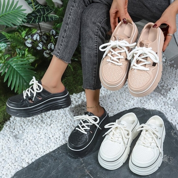 2024 Új, divatos, internethírű, bebújós, mokaszinok, női, vastag talpú, félig bebújós, sokoldalú, kültéri viselet, lusta, strand, divatos téli viselet