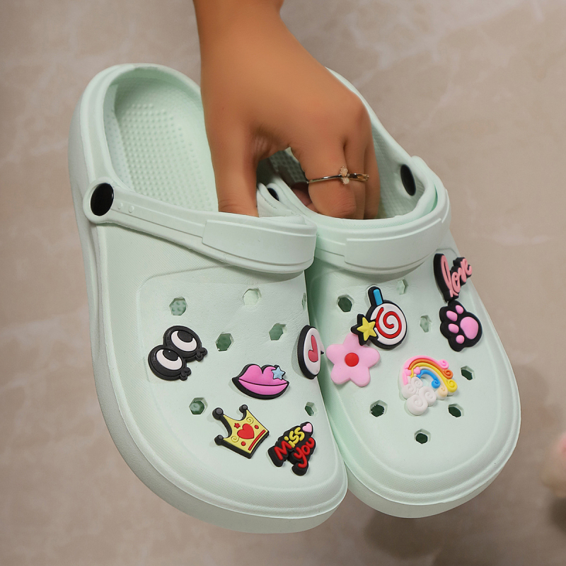 Jaapani stiilis Eva puukingad meestele ja naistele, libisemiskindlad, armsa koomiksikujundusega, paksu tallaga rannasandaalid õues kandmiseks, suvised libisemiskindlad sandaalid