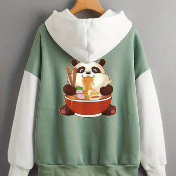 Tavaszi és őszi bő kapucnis pulóver nyomtatott aranyos rajzfilm felső hétköznapi sport kapucnis férfi és női