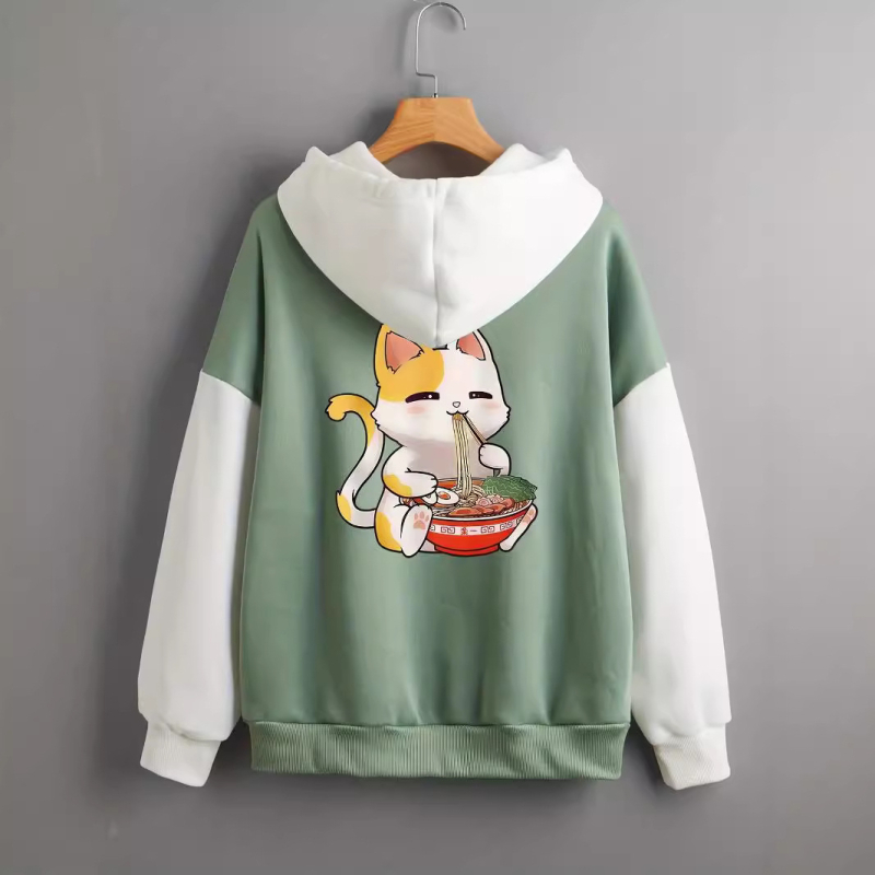Tavaszi és őszi bő kapucnis pulóver nyomtatott aranyos rajzfilm felső hétköznapi sport kapucnis férfi és női