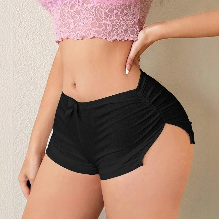 Amazon 2025 európai és amerikai sport szexi feszes masnis meleg nadrág fitnesz jóga hasított divatos rövidnadrág