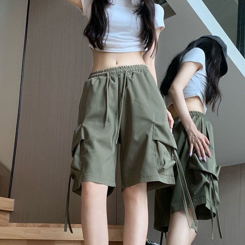Funkcionális stílusú rövidnadrágok Férfi és női nyári Design Sense nagy zsebes munkaruha Ötpontos nadrág Laza plus size hétköznapi nadrág