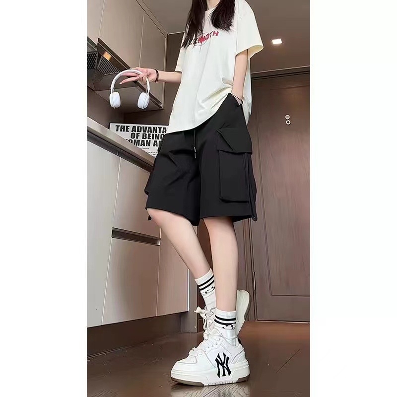 Funkcionális stílusú rövidnadrágok Férfi és női nyári Design Sense nagy zsebes munkaruha Ötpontos nadrág Laza plus size hétköznapi nadrág