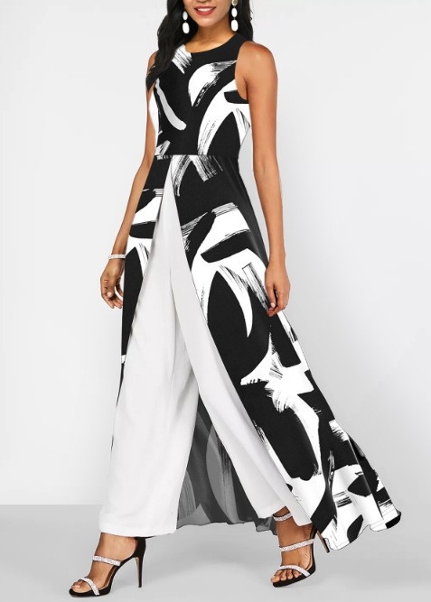 Az Amazon. Állórugós Tejszín Selyem Varrásos Sifon Slim-Fit Kerek Nyakú Ujjatlan Tejszín Selyem Egyszínű Nadrág