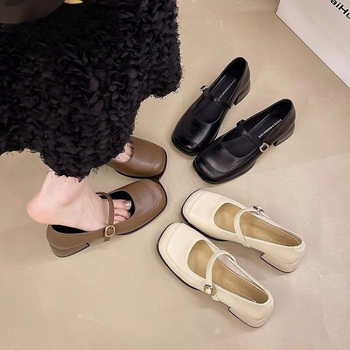Kevad 2025 Korea stiilis madala kontsaga kingad naistele retro kandilise ninaga Mary Jane kingad naiste seelikuga väikesed kingad naistele