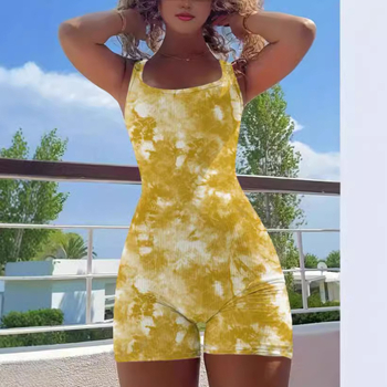 Európa és az Egyesült Államok határokon átnyúló 2024 új bordás batikolt rugalmas jógaruha kültéri sportokhoz, futáshoz, fitneszhez