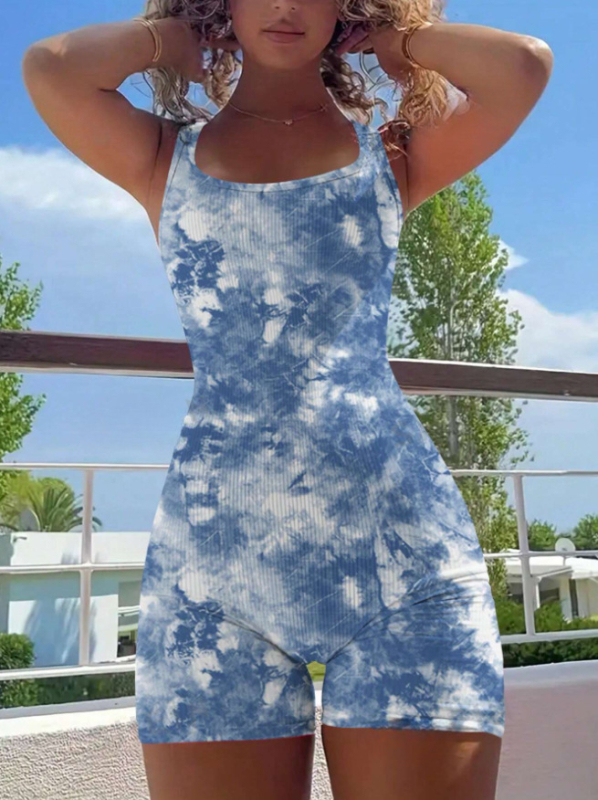 Európa és az Egyesült Államok határokon átnyúló 2024 új bordás batikolt rugalmas jógaruha kültéri sportokhoz, futáshoz, fitneszhez