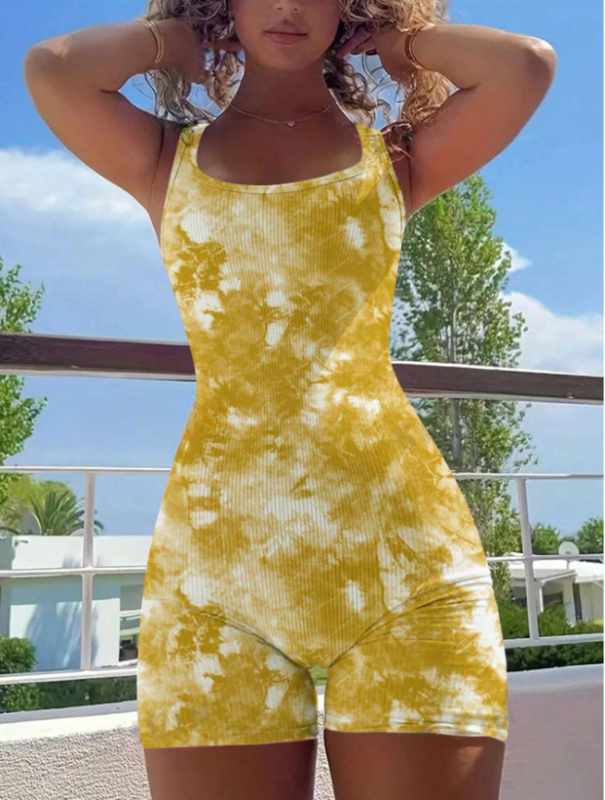 Európa és az Egyesült Államok határokon átnyúló 2024 új bordás batikolt rugalmas jógaruha kültéri sportokhoz, futáshoz, fitneszhez