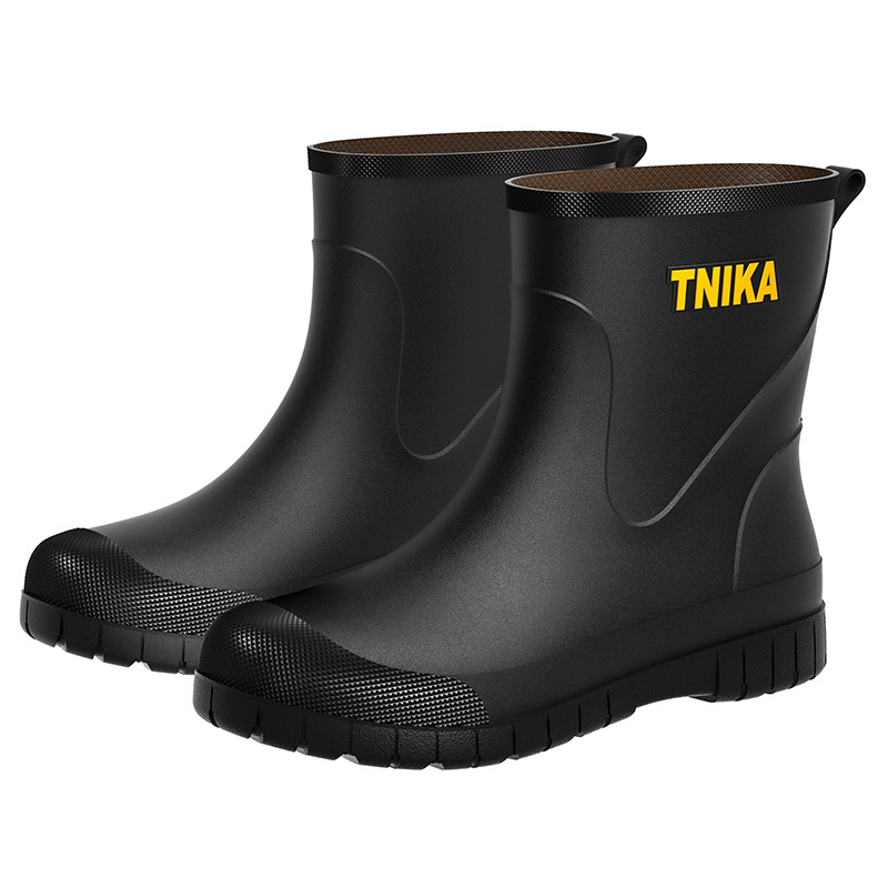 Meeste kummist saapad keskmise toruga veekingad veekindlad kulumiskindlad kummist kingakattega kingad kummist saapad libisemiskindlad lühikese toruga moekad lihtsad