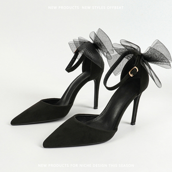 Γυναικεία σανδάλια με μακριά μανίκια, καλοκαιρινά, ψηλοτάκουνα παπούτσια με παπιγιόν και δέσιμο στα δάχτυλα, σε φαρδιά γραμμή, με στάμπα