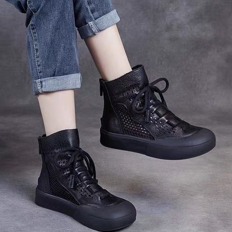 2025 őszi és téli új, kézzel készített retró, alkalmi, rövid csizma, vastag talpú, elegáns, kényelmes, ingázós női cipő