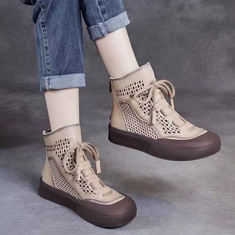 2025 őszi és téli új, kézzel készített retró, alkalmi, rövid csizma, vastag talpú, elegáns, kényelmes, ingázós női cipő