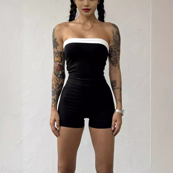 Európai és amerikai utcai új női ujjatlan csőfelső varrással szexi éjszakai klubcsomag csípőpóló szűk derekú vállfelső vékony
