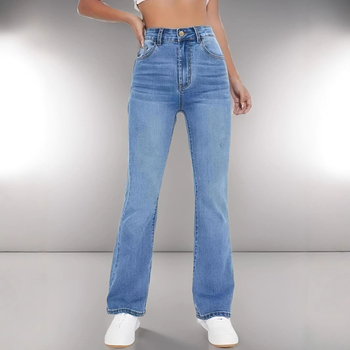 2025-ös új, magas derekú, határokon átnyúló, európai és amerikai stílusú, világoskék, trapéz farmer, karcsúsított, divatos nadrág