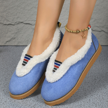Naiste 2024. aasta talve uued fliisvoodriga soojad puuvillased kingad, vabaaja lameda põhjaga, pluss-suuruses libisevad Mao Mao kingad