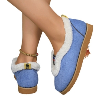 Naiste 2024. aasta talve uued fliisvoodriga soojad puuvillased kingad, vabaaja lameda põhjaga, pluss-suuruses libisevad Mao Mao kingad