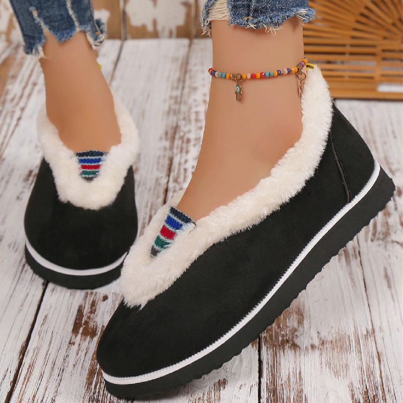 Naiste 2024. aasta talve uued fliisvoodriga soojad puuvillased kingad, vabaaja lameda põhjaga, pluss-suuruses libisevad Mao Mao kingad