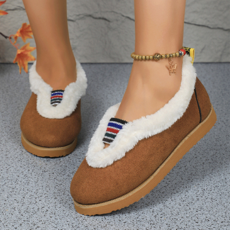 Naiste 2024. aasta talve uued fliisvoodriga soojad puuvillased kingad, vabaaja lameda põhjaga, pluss-suuruses libisevad Mao Mao kingad
