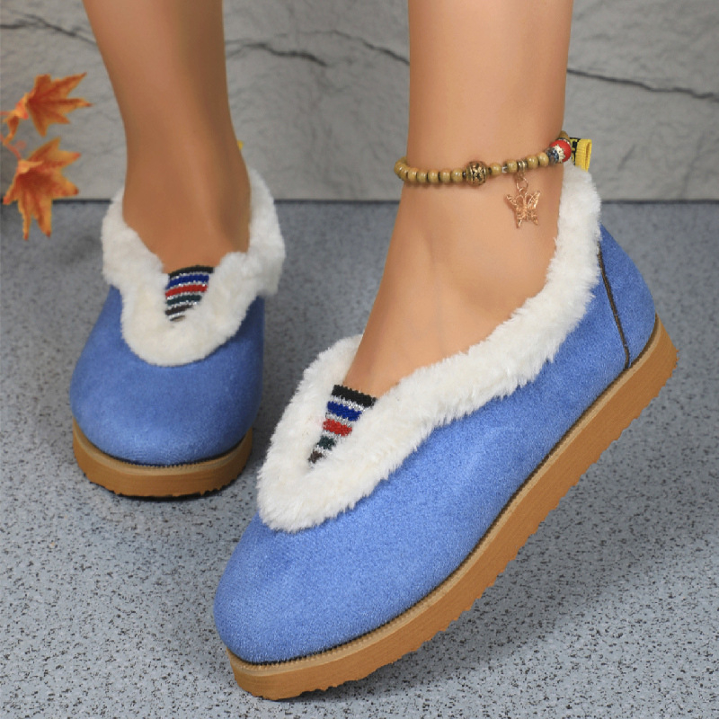 Naiste 2024. aasta talve uued fliisvoodriga soojad puuvillased kingad, vabaaja lameda põhjaga, pluss-suuruses libisevad Mao Mao kingad