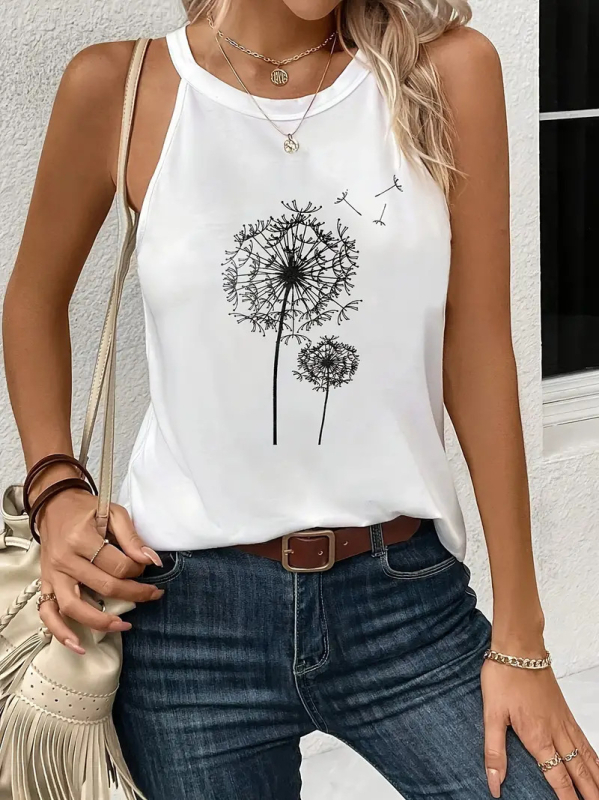 2024 Spot Amazon TEMU új pitypangmintás mellény, nyári lezser ujjatlan mellény