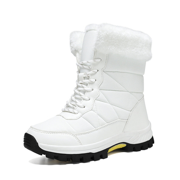 2024-es női téli snowboard meleg hócipő gyapjúbéléssel, kültéri, magas szárú, fűzős, pamut cipő, csúszásgátló hegymászó speciális csizma