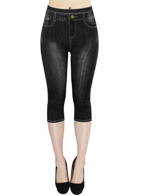 Határokon átnyúló, népszerű Temu Aliexpress rugalmas farmerutánzatú leggings, rövidített, szűk csípőemelésű, tiszta színű, kis szárú nadrág