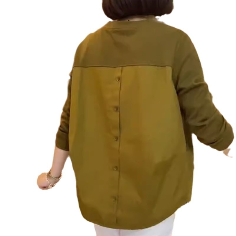 Hosszú ujjú pulóver női tavaszi és őszi új western stílusú vékony varrású felső divatos laza karcsúsító hosszú ujjú kis ing ins trendi