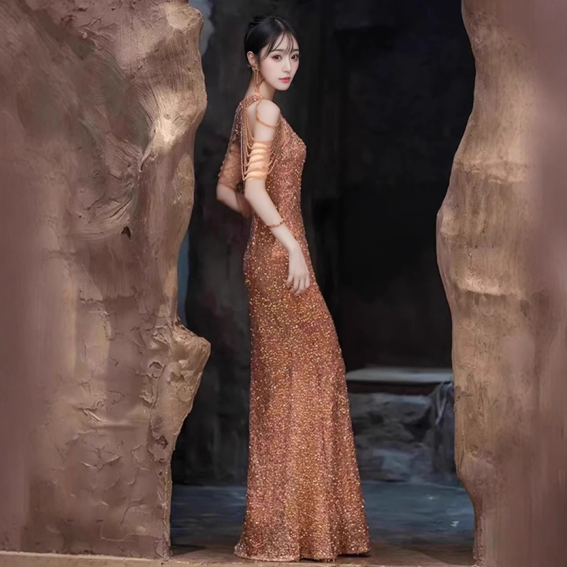 Új, luxus ruha, új belépő, luxus, niche, luxus, bankett, elegáns, híresség, halszálka, estélyi ruha