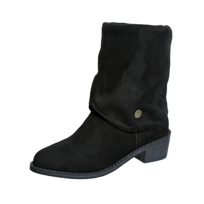 Külkereskedelmi Martin csizma női velúr kétszínű csizma őszi és téli 2024-es új vastag sarkú V-szájú csizma nagykereskedelemben