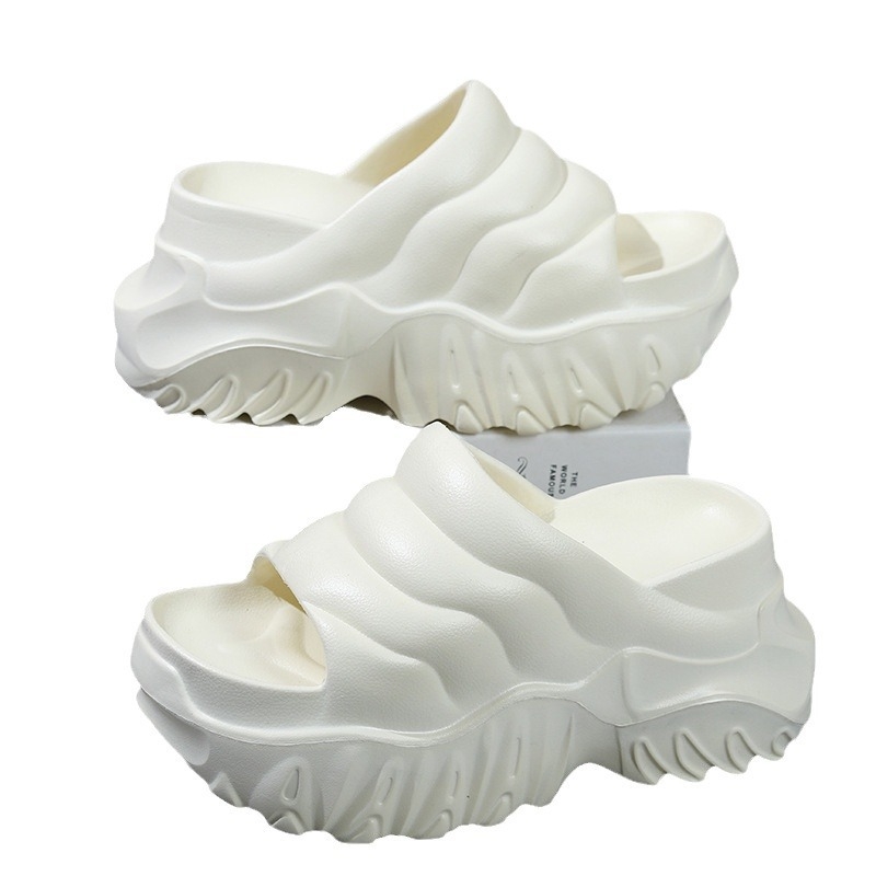 2024-es nyári új stílusú, vastag talpú, magas sarkú papucs, női platform alsó, megnövelt sarkú strandcipő, ék alakú, lusta szandál