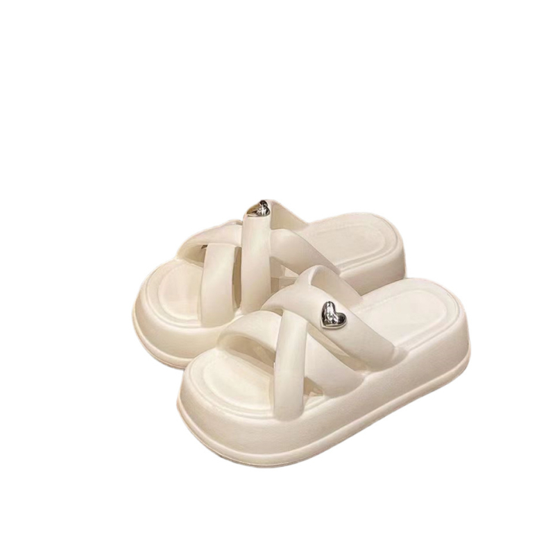 EVA vastag papucsok női 2024 nyári új stílusú keresztezett divatos papucsok strandmagasság-növelő szandálok