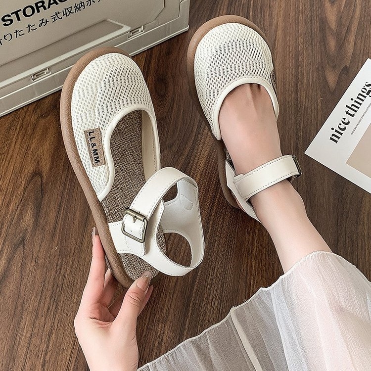 Francia stílusú lapos talpú papucsok nőknek 2024 nyári új külső viselet félpapucsok koreai stílusú kis méretű illatos stílusú lapos cipők trendi