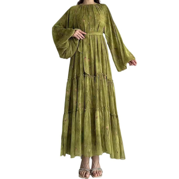 M2751 Határon átnyúló Amazon Közel-Kelet Női Új Muszlim Sifon Öves Köntös Divat Elegáns Ruha