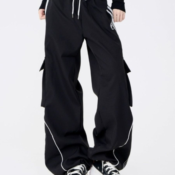 Американски стил Ретро Раирана Талия Ежедневни Панталони за Мъже и Жени Свободни Отслабващи Прави Крака Спортни Танци Широки Панталони Ежедневни Панталони