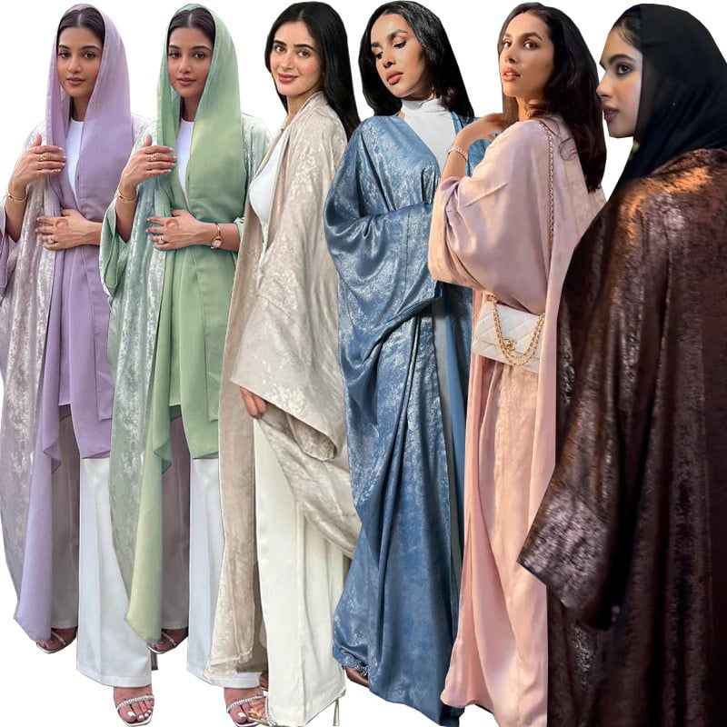 LN101 arabiškas Dubajaus kuklus musulmoniškas mados įdegio spalvos chalatas abaya viršutinis megztinis